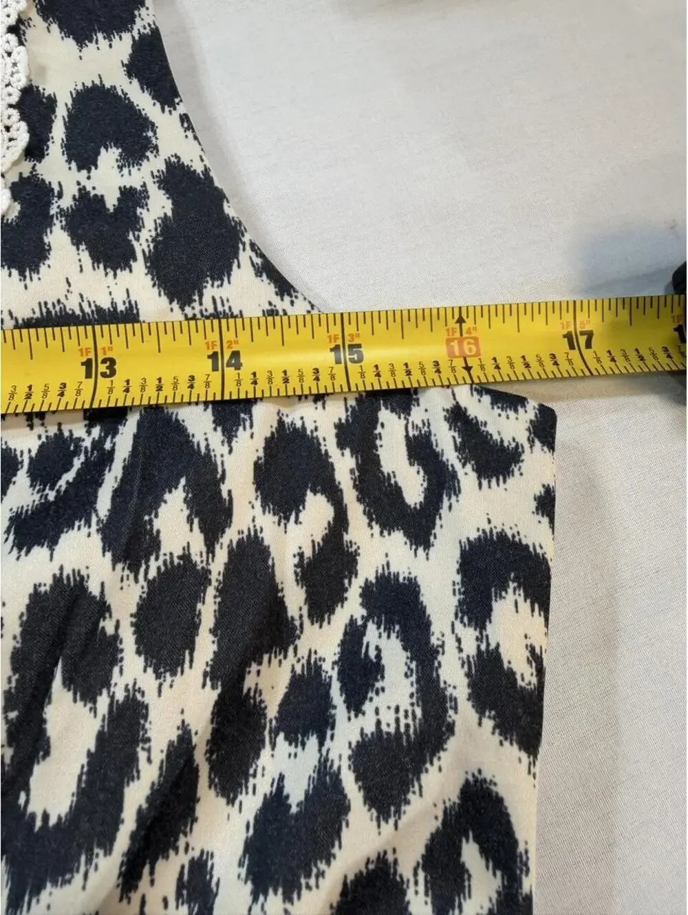 NWT Kimchi Blue Leopard Print Dress with Lace Trim and Button Detail